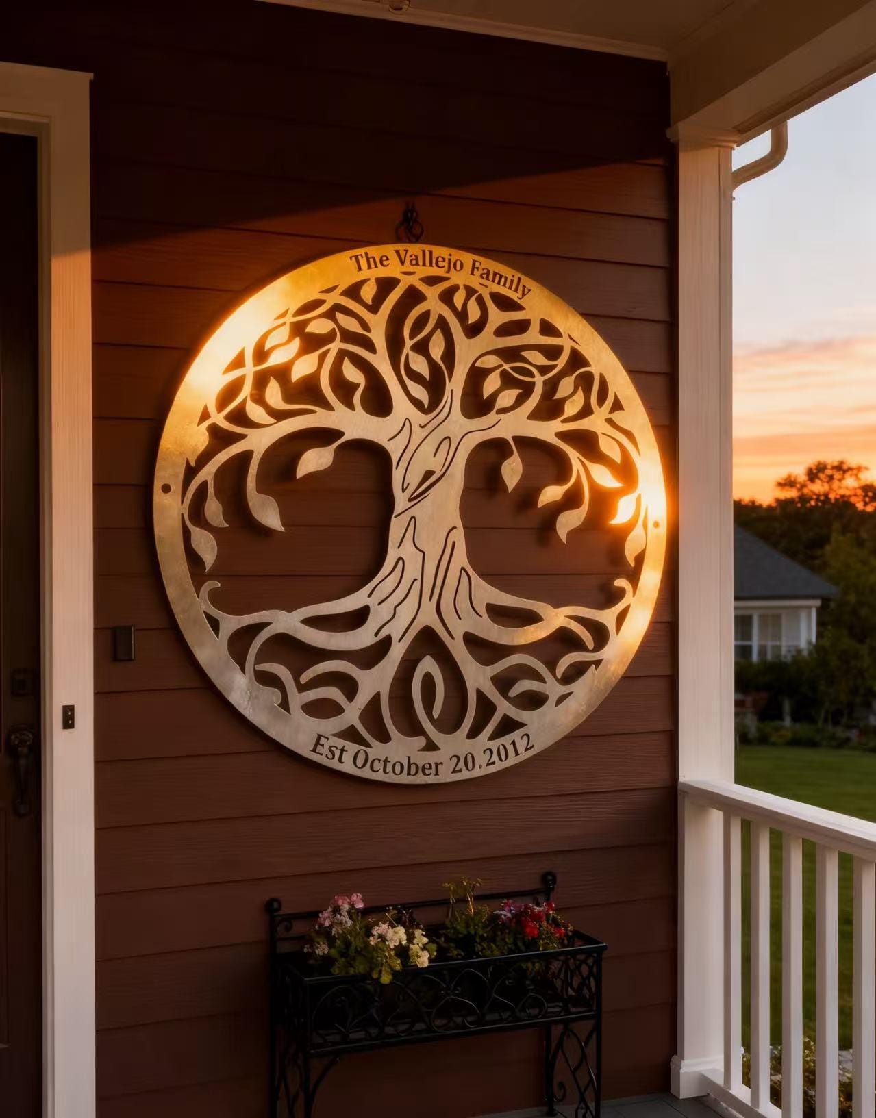 10th Anniversary Gift, Custom Metal Tree of Life, Tree of Life Wall Art, Brushed Silver Metal Tree Sign, Outside Yard Decor, Home Decor